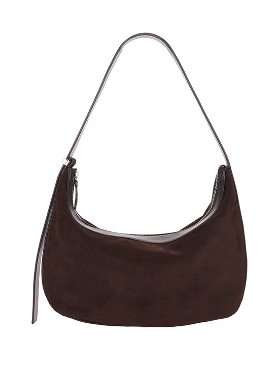 STAUD Handbags - STAUD Dark Brown Suede Shoulder Bag